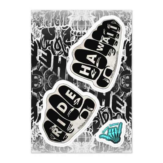 Ride Hawaii Fist Sticker Sheet