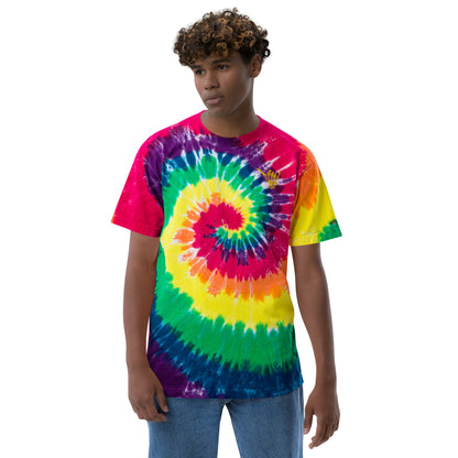 Embroidered Shaka Bones Tye Dye - Rainbow Spiral