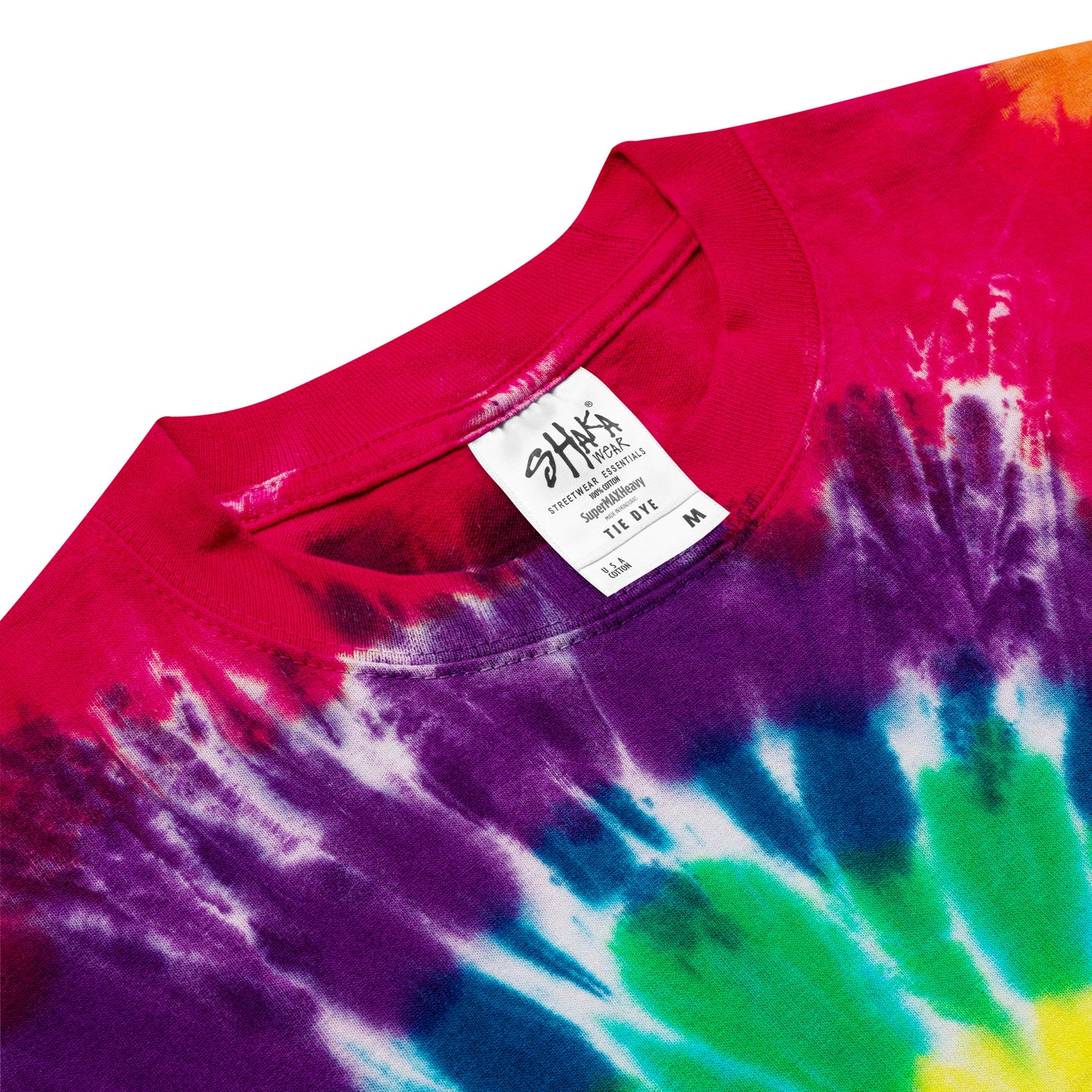 Embroidered Shaka Bones Tye Dye - Rainbow Spiral