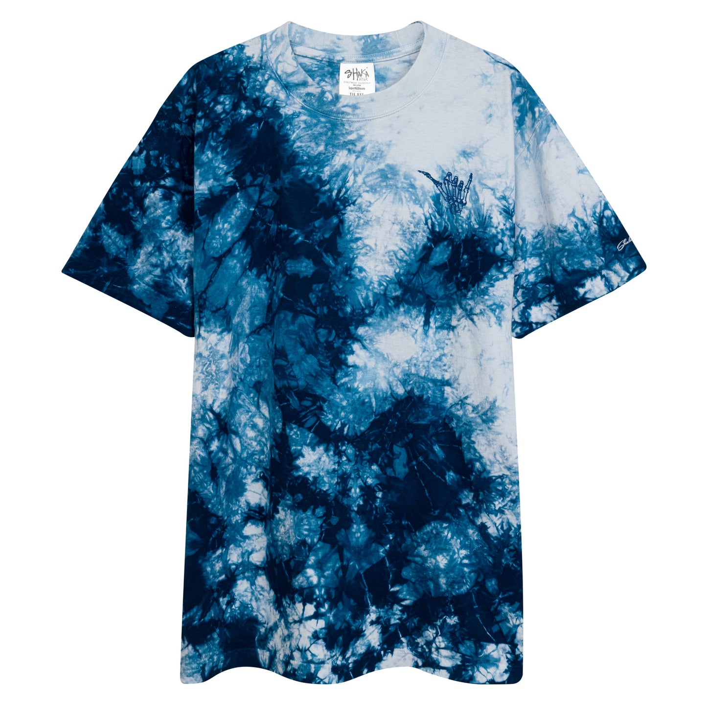 Embroidered Shaka Bones Tye Dye - Ice