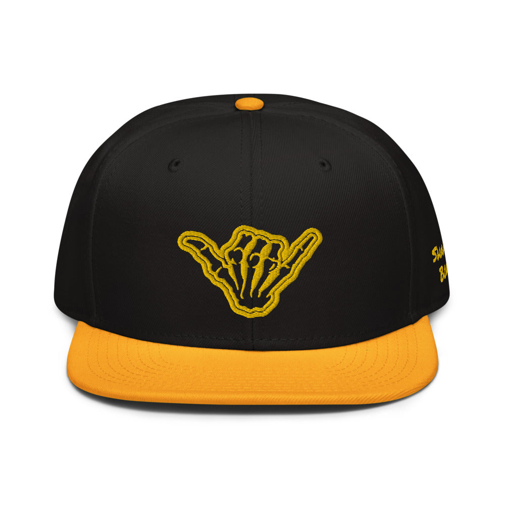 Shaka Bones Snapback Hat Yellow