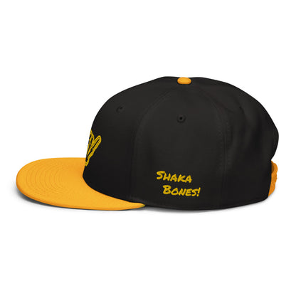 Shaka Bones Snapback Hat Yellow